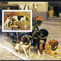 Eritrea 2003 Paintings of Dogs imperf m/sheet with Scouts Logo unmounted mint