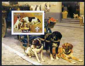 Eritrea 2003 Paintings of Dogs imperf m/sheet with Scouts Logo unmounted mint