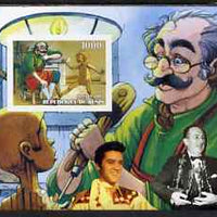 Benin 2003 Pinocchio imperf m/sheet #1 with portraits of Elvis & Walt Disney, unmounted mint