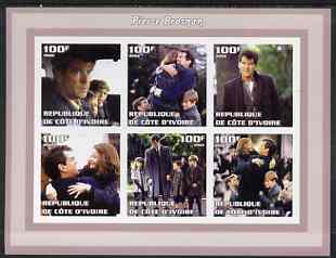 Ivory Coast 2002 Pierce Brosnan imperf sheetlet containing 6 values unmounted mint