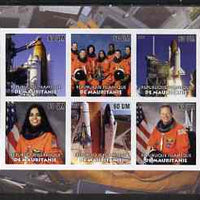 Mauritania 2003 Tribute to Space Shuttle 'Columbia' #1 imperf sheetlet containing 6 values unmounted mint