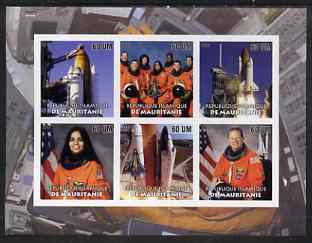 Mauritania 2003 Tribute to Space Shuttle 'Columbia' #1 imperf sheetlet containing 6 values unmounted mint