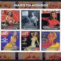 Mauritania 2003 Marilyn Monroe #2 imperf sheetlet containing 6 values unmounted mint