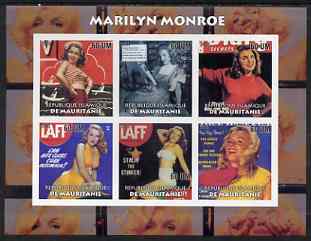 Mauritania 2003 Marilyn Monroe #2 imperf sheetlet containing 6 values unmounted mint