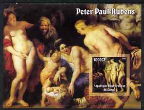 Congo 2005 Nude Paintings by Peter Paul Rubens II (horizontal) imperf s/sheet unmounted mint