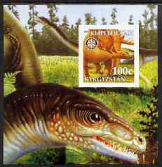 Kyrgyzstan 2003 Dinosaurs imperf m/sheet #3 with Rotary Logo, unmounted mint
