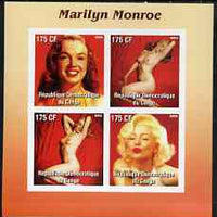 Congo 2003 Marilyn Monroe #3 imperf sheetlet containing 4 values (2 Nudes) unmounted mint