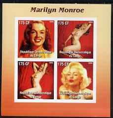 Congo 2003 Marilyn Monroe #3 imperf sheetlet containing 4 values (2 Nudes) unmounted mint