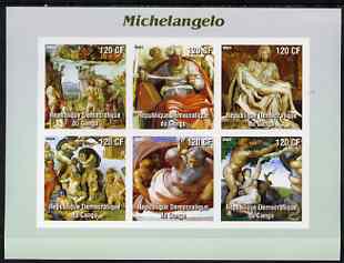 Congo 2003 Paintings by Michelangelo imperf sheetlet containing 6 values unmounted mint