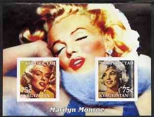 Kyrgyzstan 2003 Marilyn Monroe imperf m/sheet containing 2 values (Colour) unmounted mint