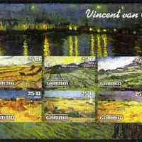 Gambia 2003 Paintings by Vincent Van Gogh imperf sheetlet containing 6 values, unmounted mint