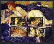 Gambia 2003 Nude Art imperf sheetlet containing 4 values, unmounted mint (Renoir, Courbet, Boucher & Cezanne)