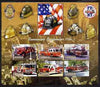 Gambia 2003 Fire Engines - Remember Sept 11th imperf sheetlet containing 6 values, unmounted mint