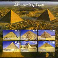 Gambia 2003 Monuments of Egypt (Pyramids) imperf sheetlet containing 6 values, unmounted mint