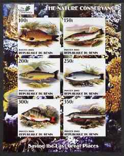 Benin 2003 The Nature Conservancy imperf sheetlet containing set of 6 values (Fish) unmounted mint