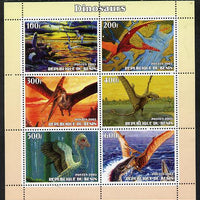 Benin 2003 Dinosaurs #11 perf sheetlet containing 6 values unmounted mint