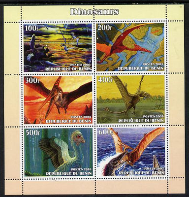 Benin 2003 Dinosaurs #11 perf sheetlet containing 6 values unmounted mint