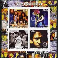 Benin 2003 Metallica #2 imperf sheetlet containing set of 4 values each with Rotary International Logo unmounted mint