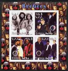 Eritrea 2003 The Bee Gees imperf sheetlet containing set of 4 values each with Rotary International Logo unmounted mint
