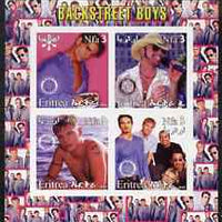 Eritrea 2003 Backstreet Boys imperf sheetlet containing set of 4 values each with Rotary International Logo unmounted mint