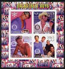 Eritrea 2003 Backstreet Boys imperf sheetlet containing set of 4 values each with Rotary International Logo unmounted mint