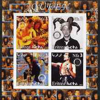 Eritrea 2003 Queen (pop group) #2 imperf sheetlet containing set of 4 values each with Rotary International Logo unmounted mint