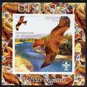 Ivory Coast 2003 Birds - Kite composite imperf sheetlet containing 1 value + 1 label with Scouts Logo, unmounted mint