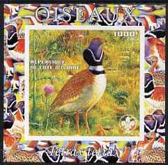 Ivory Coast 2003 Birds - Bustard composite imperf sheetlet containing 1 value + 1 label with Scouts Logo, unmounted mint