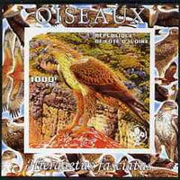 Ivory Coast 2003 Birds - Eagle composite imperf sheetlet containing 1 value + 1 label with Scouts Logo, unmounted mint