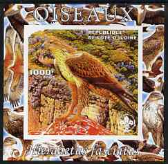 Ivory Coast 2003 Birds - Eagle composite imperf sheetlet containing 1 value + 1 label with Scouts Logo, unmounted mint