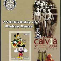 Benin 2003 75th Birthday of Mickey Mouse #02 imperf s/sheet also showing Walt Disney, Pope, Calvia Chess Olympiad & Rotary Logos, unmounted mint