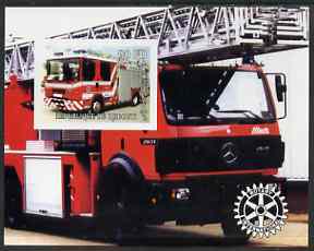 Djibouti 2004 Fire Engines #2 imperf s/sheet with Rotary Logo, unmounted mint