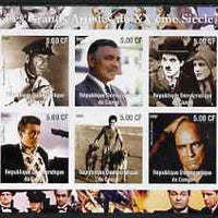 Congo 2002 Film Stars of the 20th Century (Male) imperf sheetlet containing set of 6 values unmounted mint