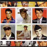 Congo 2002 Elvis Presley imperf sheetlet #1 containing set of 6 values unmounted mint