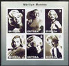 Eritrea 2001 Marilyn Monroe imperf sheetlet #1 containing 6 values unmounted mint