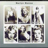 Eritrea 2001 Marilyn Monroe imperf sheetlet #2 containing 6 values unmounted mint