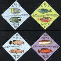 Nevis 1987 Coral Reef Fishes triangular set of 8 unmounted mint SG 477-84