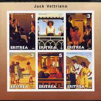 Eritrea 2001 Art of Jack Vettriano #1 imperf sheetlet containing 6 values unmounted mint