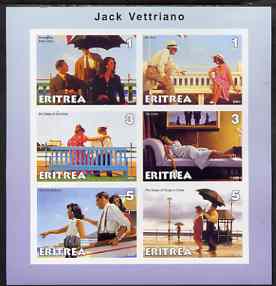 Eritrea 2001 Art of Jack Vettriano #2 imperf sheetlet containing 6 values unmounted mint