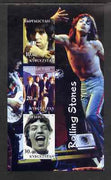Kyrgyzstan 2001 Rolling Stones imperf sheetlet containing 3 values unmounted mint