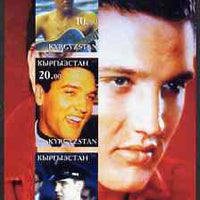 Kyrgyzstan 2001 Elvis Presley imperf sheetlet containing set of 3 values unmounted mint