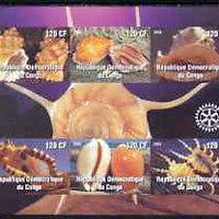 Congo 2004 Shells imperf sheetlet containing 6 values, with Rotary Logo unmounted mint