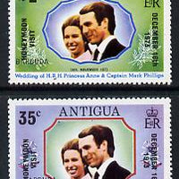 Barbuda 1973 Royal Wedding perf set of 2 opt'd Honeymoon Visit, unmounted mint SG 136-37