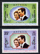 Barbuda 1973 Royal Wedding perf set of 2 opt'd Honeymoon Visit, unmounted mint SG 136-37