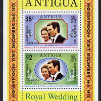 Barbuda 1973 Royal Wedding m/sheet opt'd Honeymoon Visit unmounted mint, SG MS 138