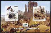 Benin 2003 The Nature Conservancy imperf m/sheet containing 2 x 1000f values (birds & cats by John Audubon) unmounted mint