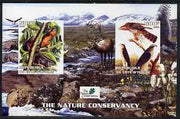 Ivory Coast 2003 The Nature Conservancy imperf m/sheet containing 2 x 500f values (mammals & birds by John Audubon) unmounted mint
