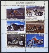 Ivory Coast 2004 Harley Davidson Motorcycles perf sheetlet containing set of 6 values unmounted mint