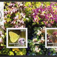 Congo 2004 Butterflies #2 imperf sheetlet containing 2 values with Scout Logoin background, unmounted mint