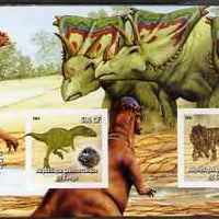 Congo 2004 Dinosaurs imperf sheetlet containing 2 values with Rotary Logo unmounted mint